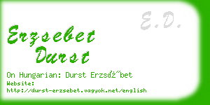 erzsebet durst business card